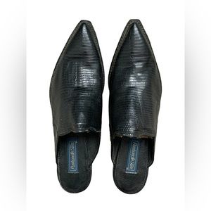 Vintage Panhandle Slim Reptile Skin/Leather Slip On Shoes